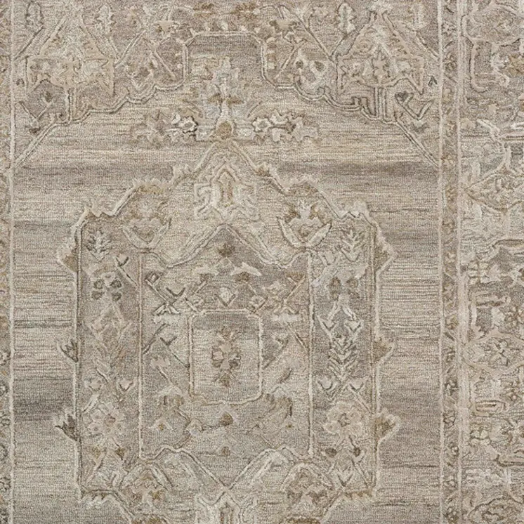8' X 10' Brown And Beige Wool Oriental Hand Tufted Area Rug