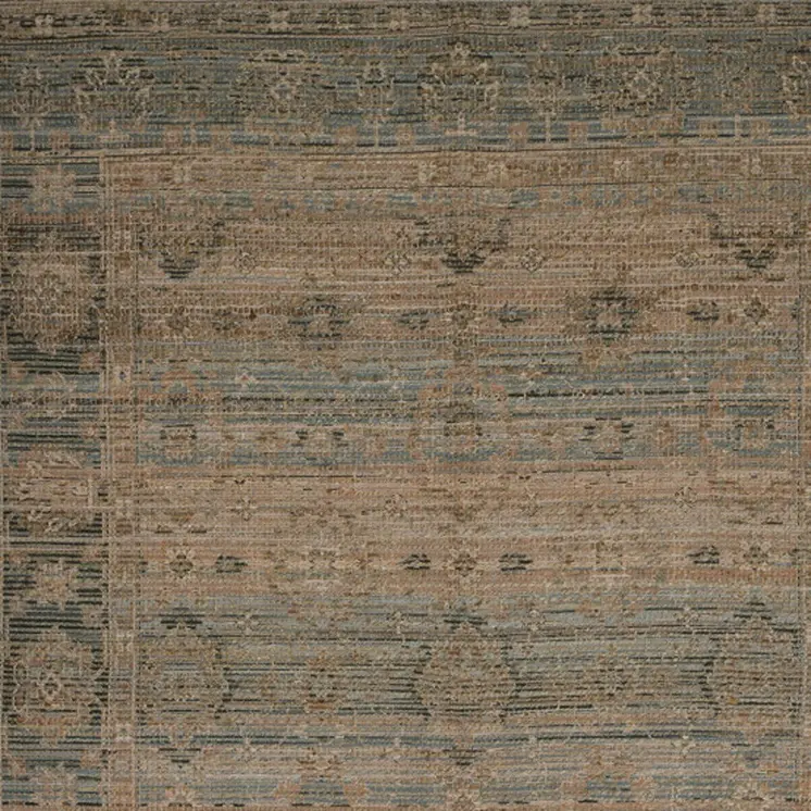 5' X 7' Brown Dark Gray And Dark Turquoise Oriental Hand Woven Area Rug With Fringe
