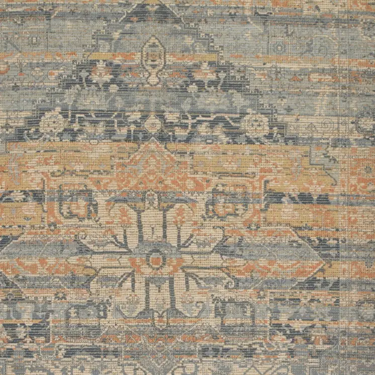 4' X 6' Orange Beige And Gray Oriental Hand Woven Area Rug With Fringe