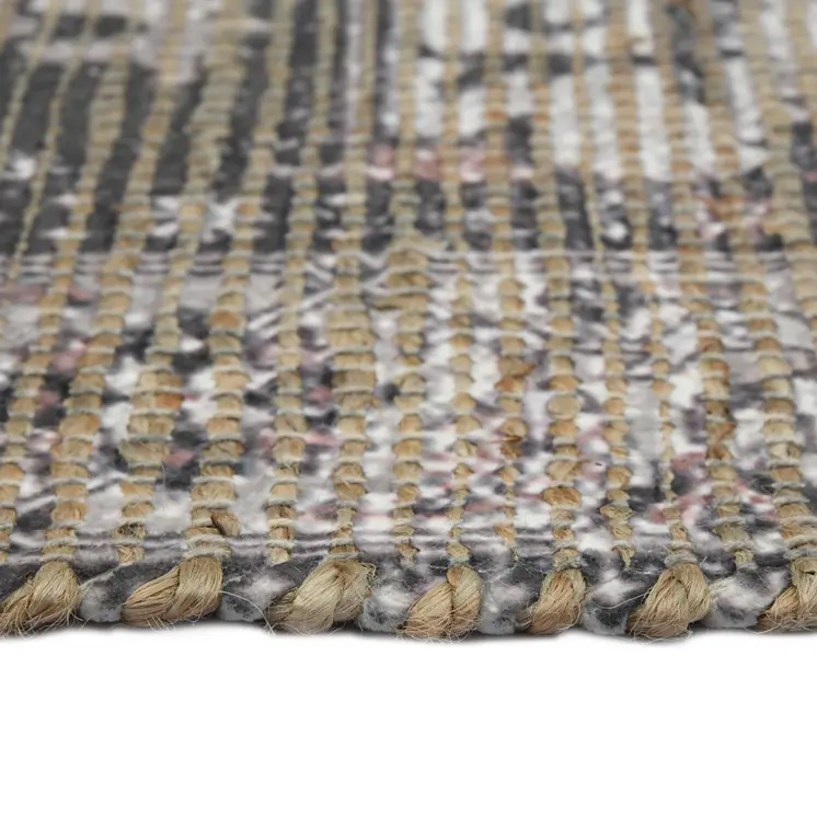 8' X 10' Gray Dark Gray And Dark Pink Oriental Hand Woven Area Rug With Fringe