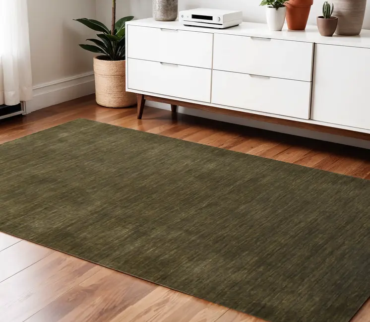 4' X 6' Brown Wool Hand Woven Area Rug