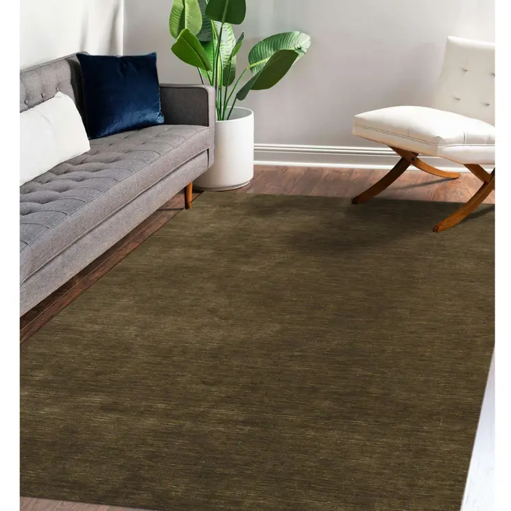 4' X 6' Brown Wool Hand Woven Area Rug