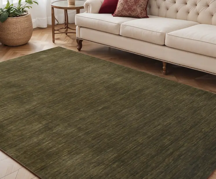 5' X 8' Brown Wool Hand Woven Area Rug