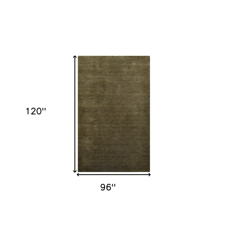 8' X 10' Brown Wool Hand Woven Area Rug