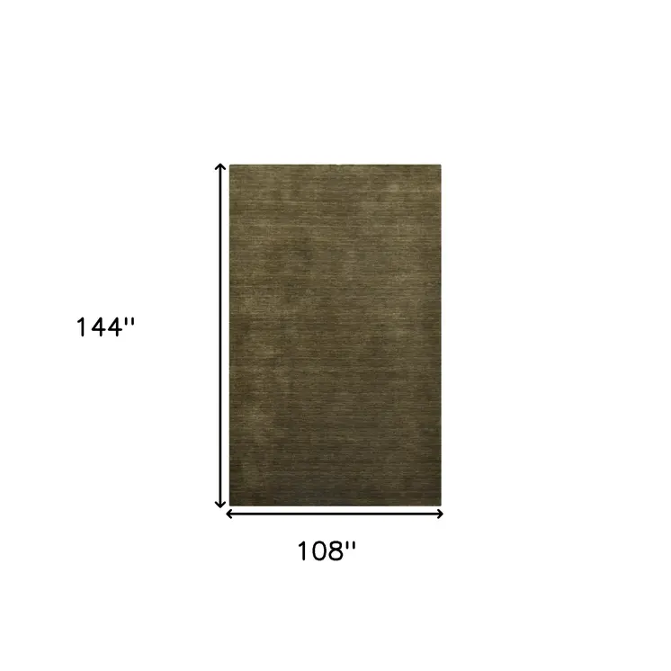 9' X 12' Brown Wool Hand Woven Area Rug