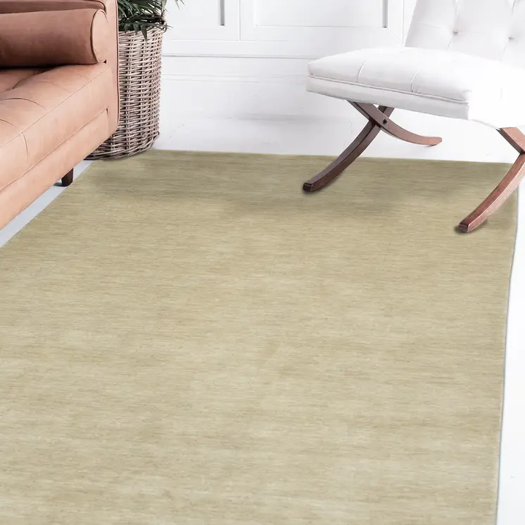 5' X 8' Ivory Wool Hand Woven Area Rug