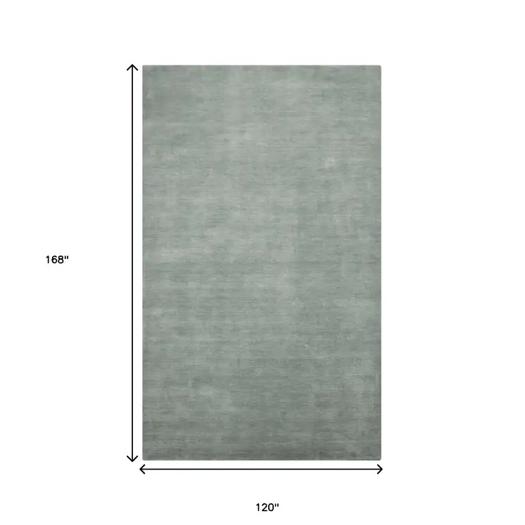 10' X 14' Gray Wool Hand Woven Area Rug