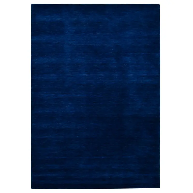 8' X 10' Navy Blue Wool Hand Woven Area Rug