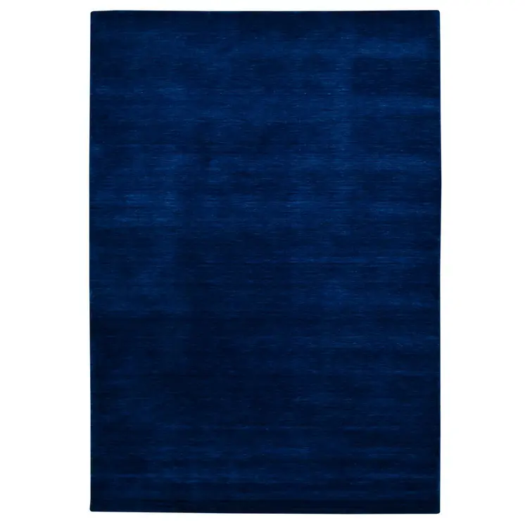 8' X 10' Navy Blue Wool Hand Woven Area Rug
