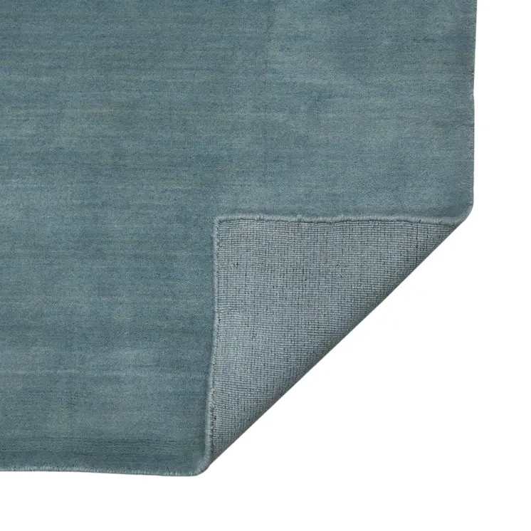 5' X 8' Light Blue Wool Hand Woven Area Rug