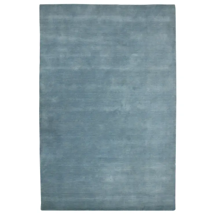 10' X 14' Light Blue Wool Hand Woven Area Rug