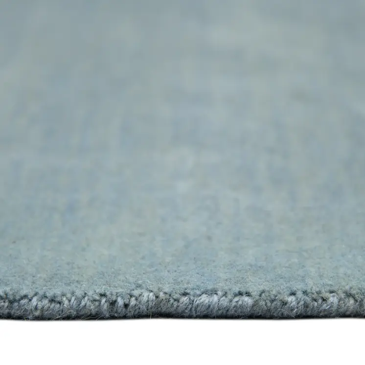 10' X 14' Light Blue Wool Hand Woven Area Rug