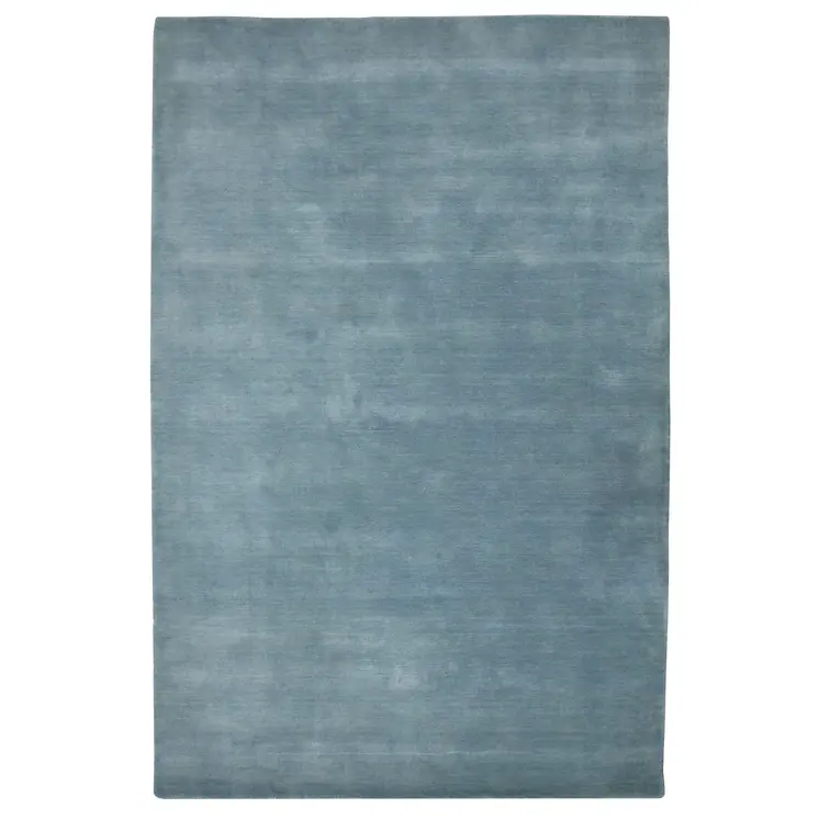 10' X 14' Light Blue Wool Hand Woven Area Rug