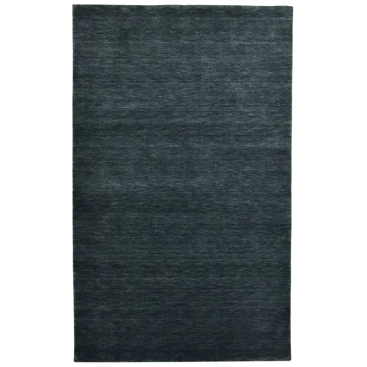 9' X 12' Dark Gray Wool Hand Woven Area Rug