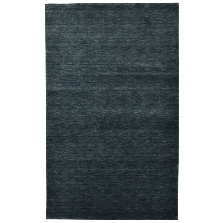 9' X 12' Dark Gray Wool Hand Woven Area Rug