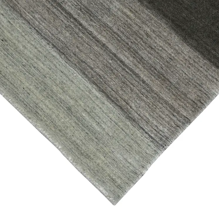 4' X 6' Gray And Light Green Wool Striped Hand Woven Area Rug