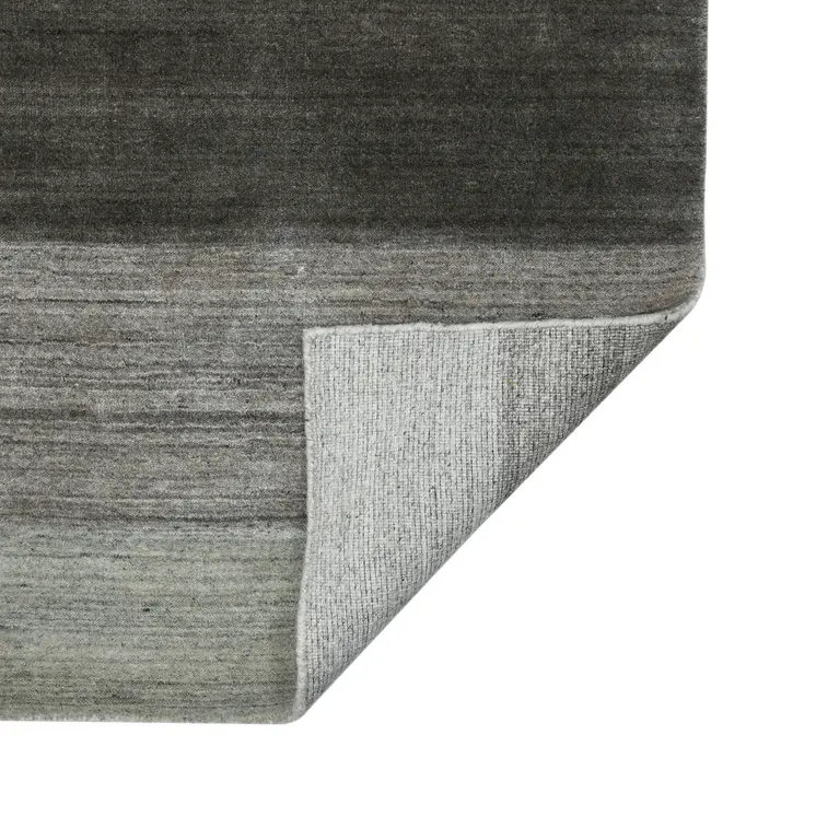 4' X 6' Gray And Light Green Wool Striped Hand Woven Area Rug