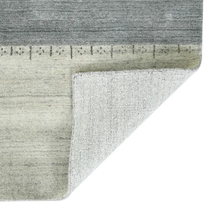 4' X 6' Ivory Gray And Green Wool Striped Hand Woven Area Rug