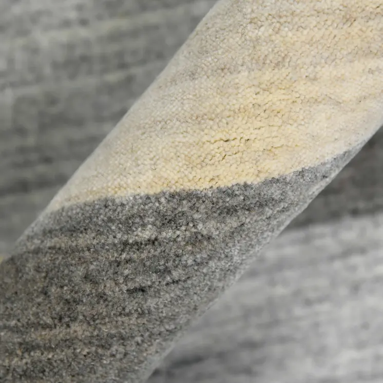5' X 8' Ivory And Gray Wool Striped Hand Woven Area Rug
