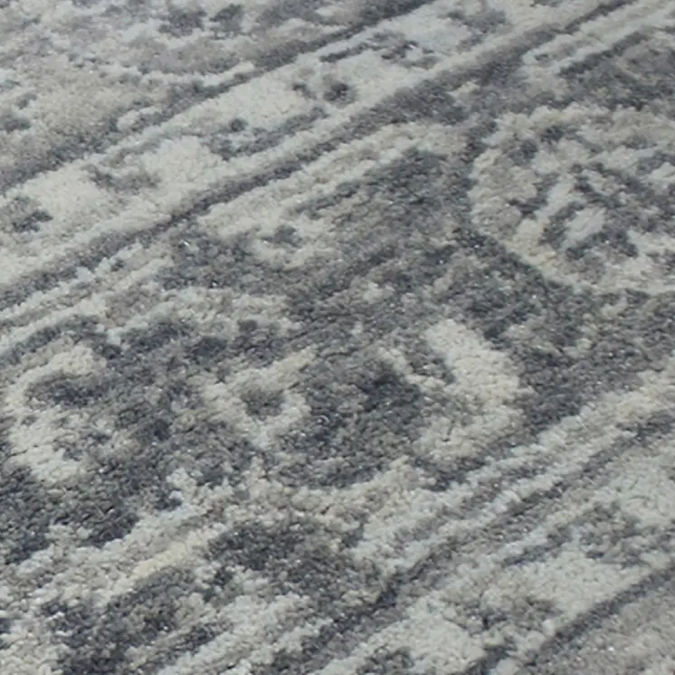 4' X 6' Gray And Dark Gray Wool Medallion Hand Woven Area Rug
