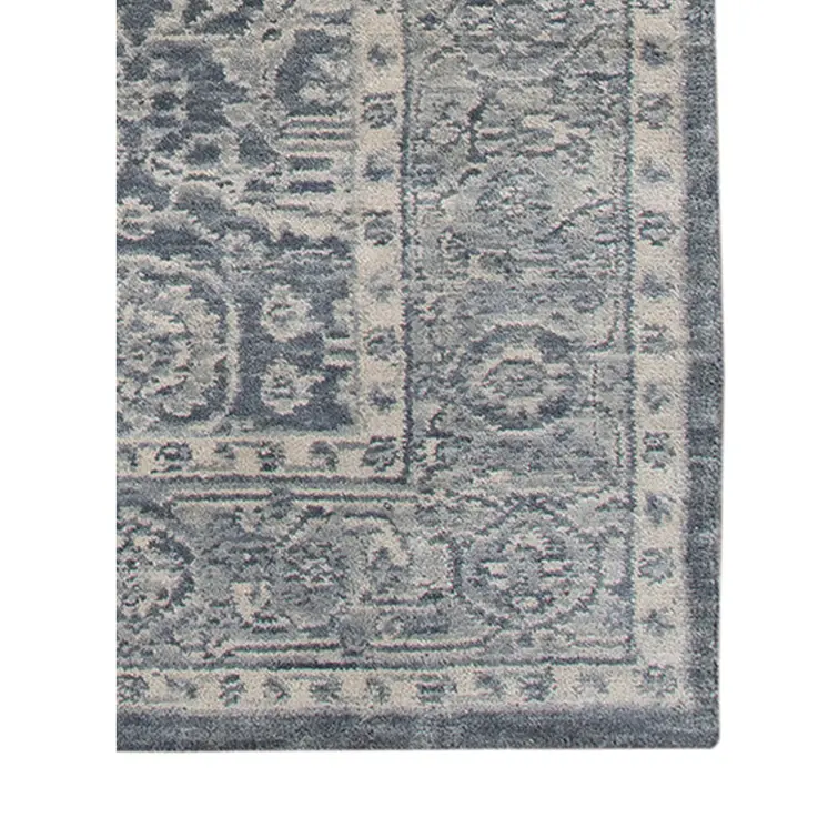 5' X 8' Gray And Dark Gray Wool Medallion Hand Woven Area Rug