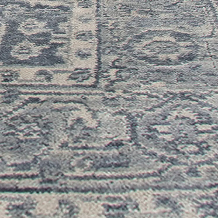 5' X 8' Gray And Dark Gray Wool Medallion Hand Woven Area Rug