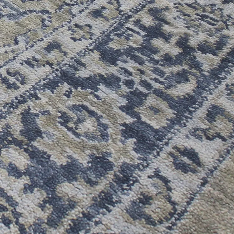 10' X 14' Gold Charcoal And Ivory Wool Medallion Hand Woven Area Rug