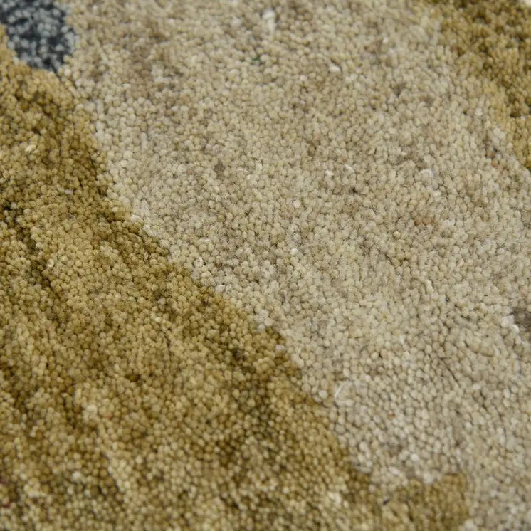 4' X 6' Light Blue Ivory And Brown Wool Abstract Hand Tufted Area Rug