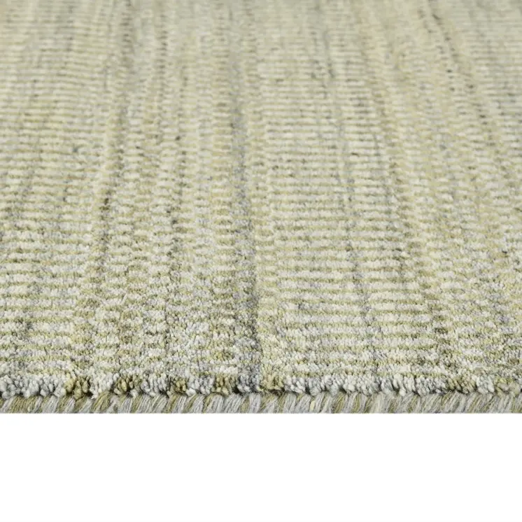 2' X 3' Beige And Brown Wool Striped Hand Woven Area Rug