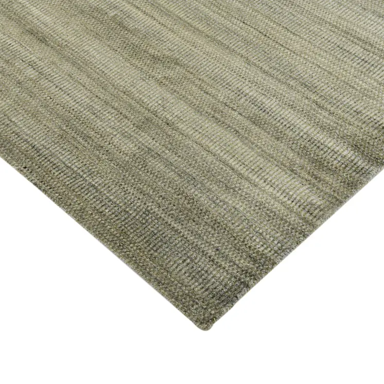 2' X 3' Beige And Brown Wool Striped Hand Woven Area Rug