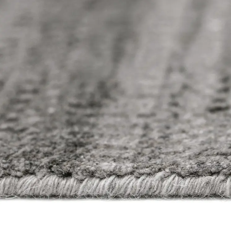 3' X 5' Silver And Blue Wool Striped Hand Woven Area Rug