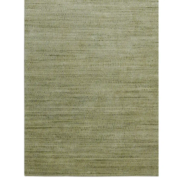 2' X 3' Green And Sage Wool Striped Hand Woven Area Rug