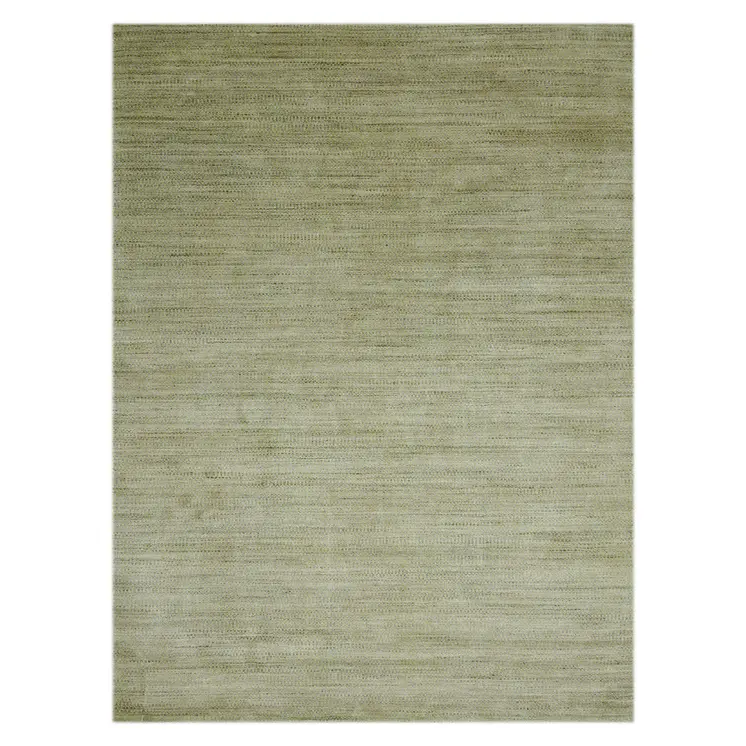 2' X 3' Green And Sage Wool Striped Hand Woven Area Rug