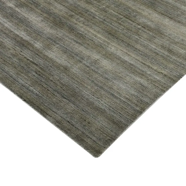 2' X 3' Silver And Gray Wool Striped Hand Woven Area Rug