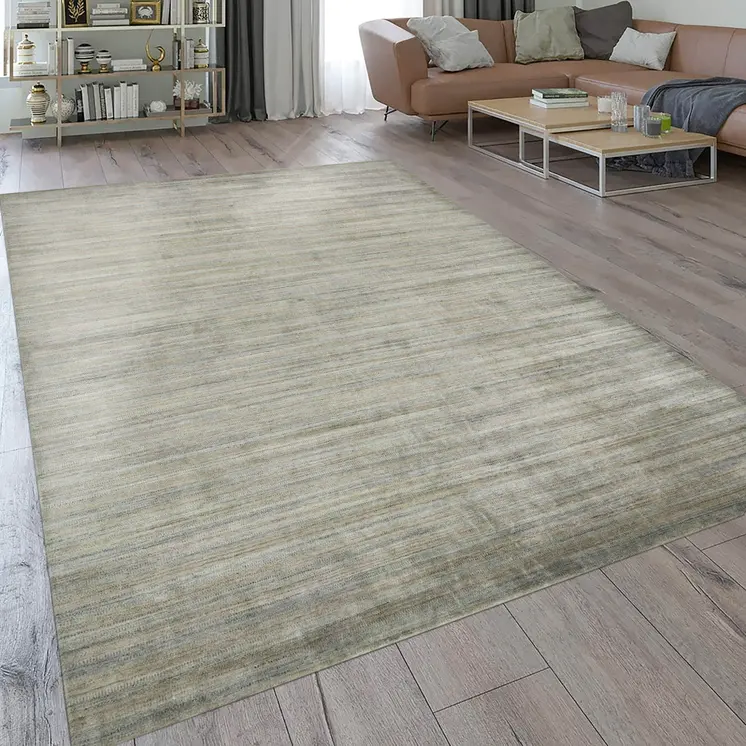 3' X 5' Silver And Gray Wool Striped Hand Woven Area Rug