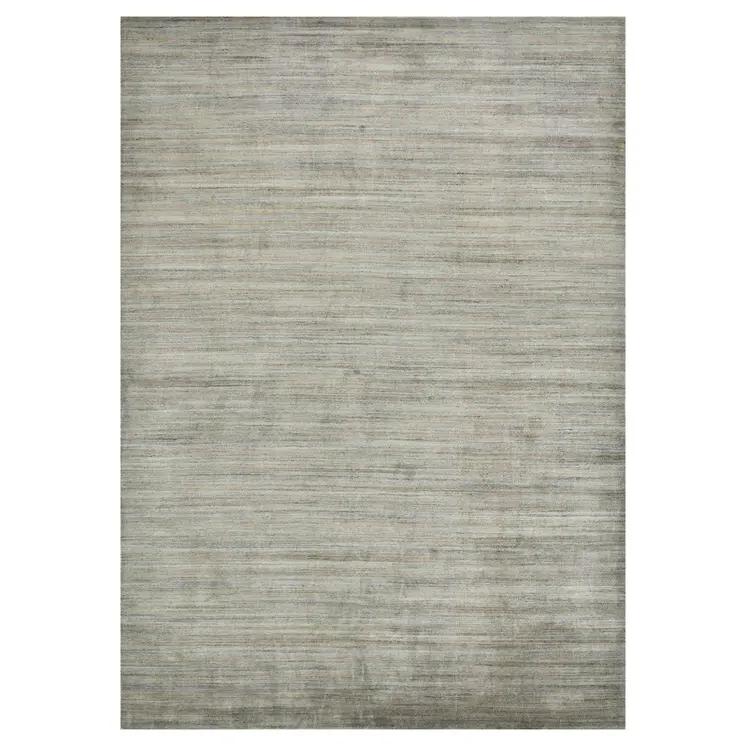 9' X 12' Silver And Gray Wool Striped Hand Woven Area Rug