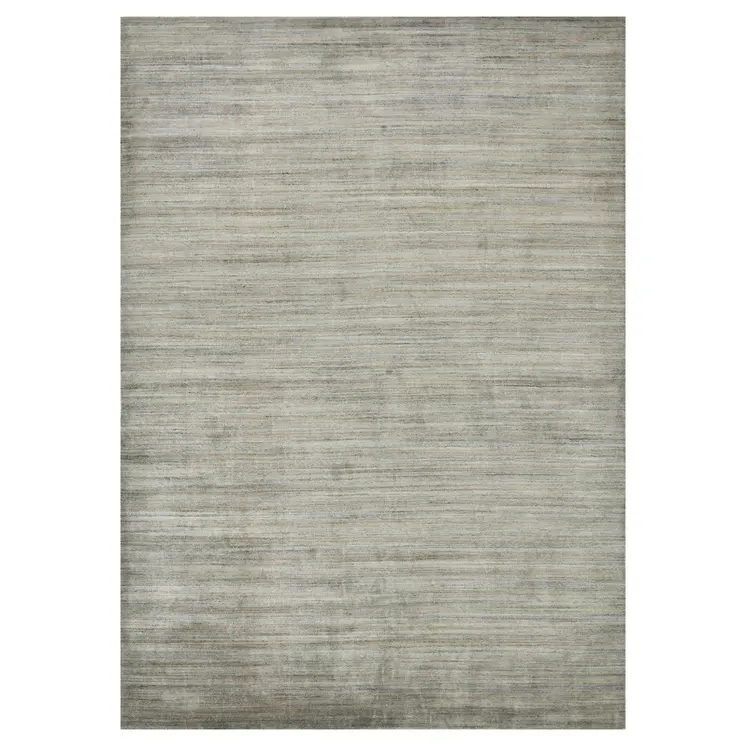 9' X 12' Silver And Gray Wool Striped Hand Woven Area Rug