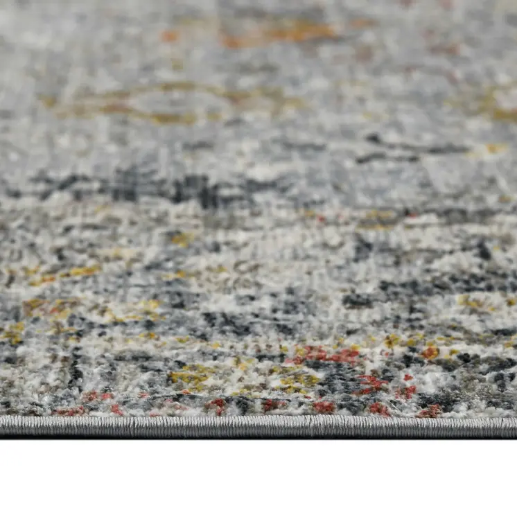 2' X 3' Gray Blue And Rust Floral Medallion Area Rug