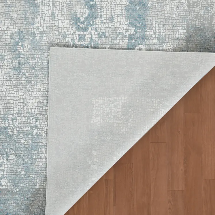 10' X 14' Gray Blue And Ivory Medallion Area Rug