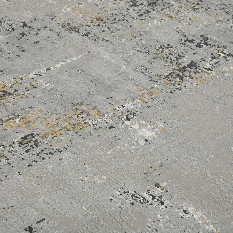 8' X 10' Gray Black And Ivory Abstract Area Rug