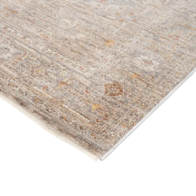8' X 10' Blue And Sand Floral Medallion Area Rug With Fringe