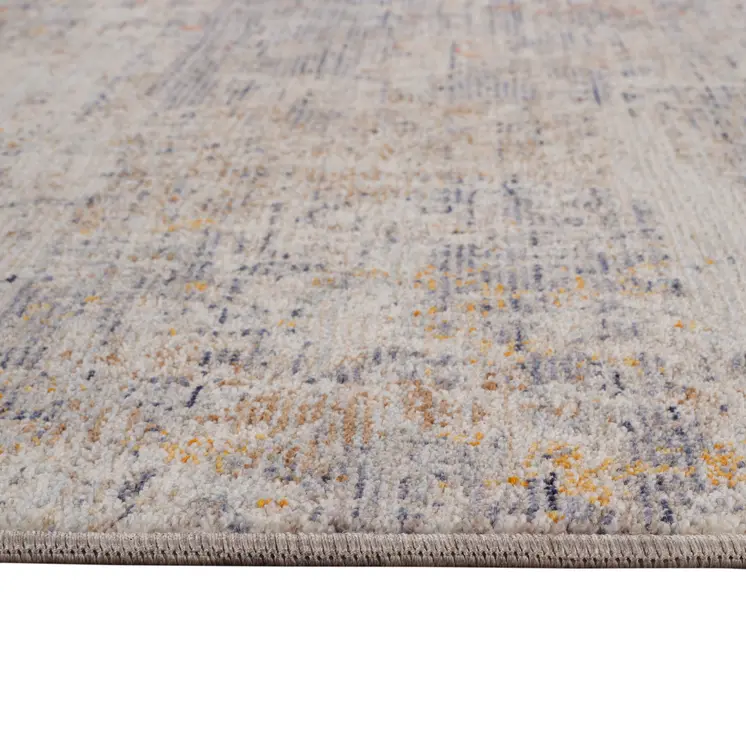 5' X 7' Gray Ivory And Brick Red Abstract Area Rug With Fringe