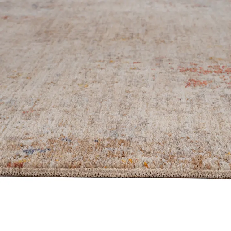 4' X 6' Beige And Brown Abstract Area Rug With Fringe