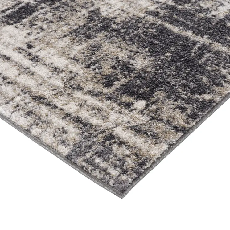 7' X 9' Gray And Ivory Abstract Area Rug