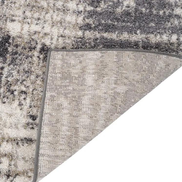7' X 9' Gray And Ivory Abstract Area Rug
