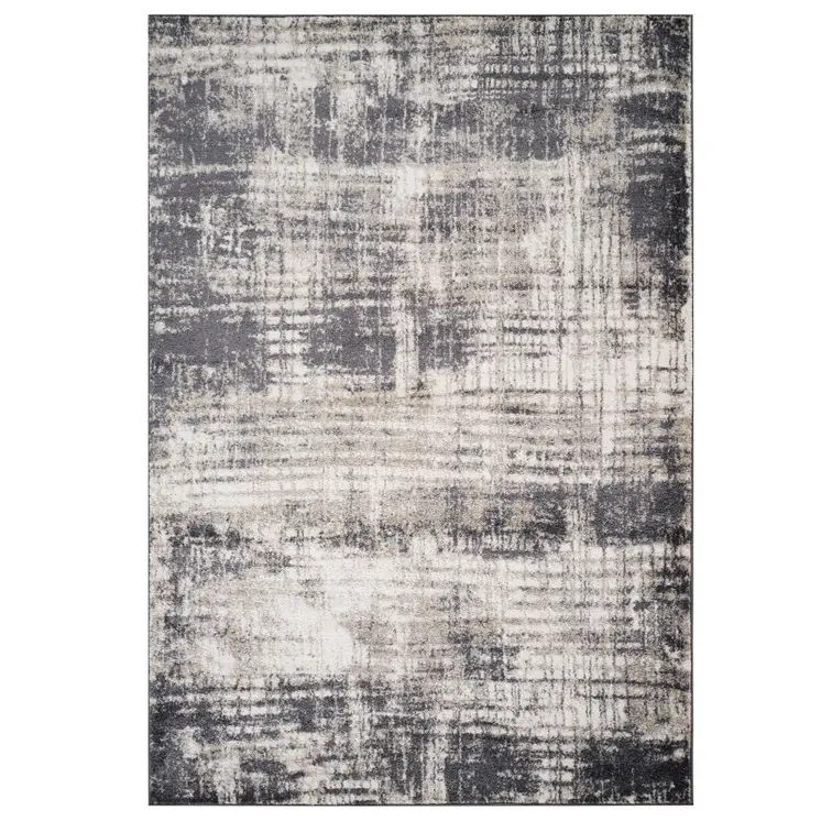 9' X 12' Gray And Ivory Abstract Area Rug