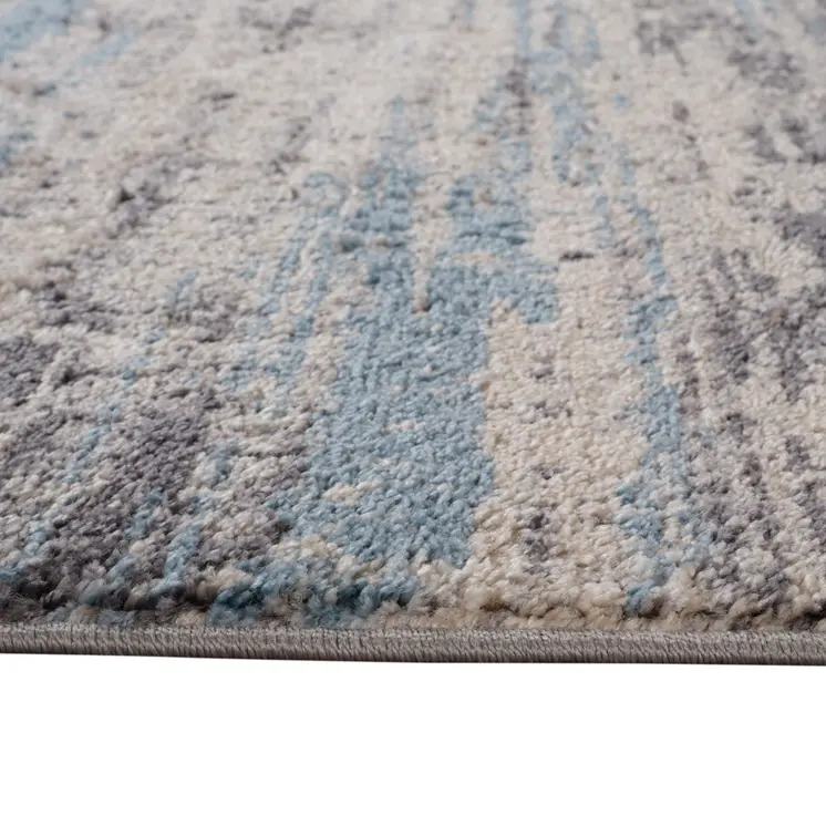 8' X 10' Blue Gray And Ivory Abstract Area Rug