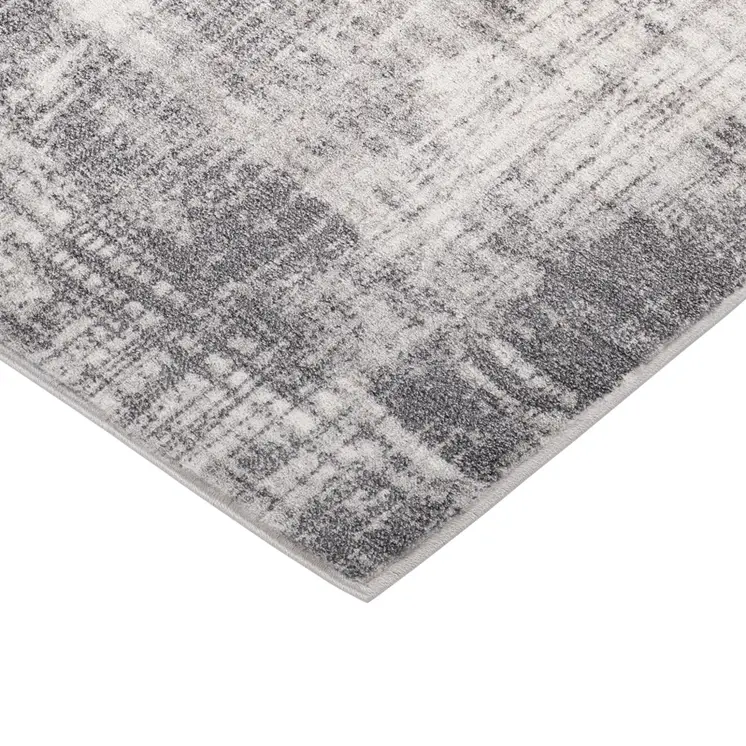 7' X 9' Cream And Gray Abstract Area Rug