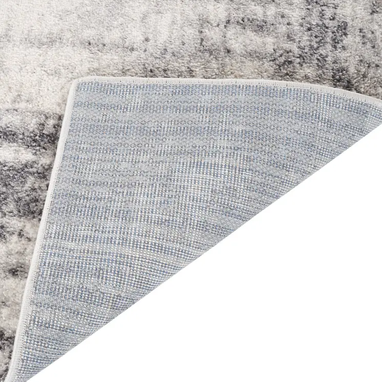 7' X 9' Cream And Gray Abstract Area Rug