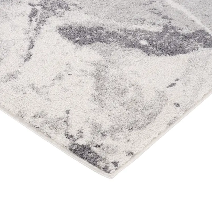 9' X 12' Ivory And Gray Abstract Area Rug